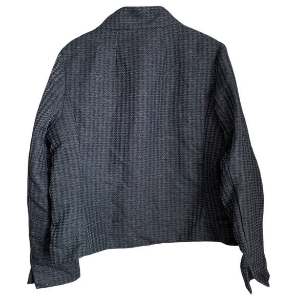 Coldwater Creek Women's Gray Blazer Size 16 Damask Fabric Faux Pockets - Picture 3 of 6